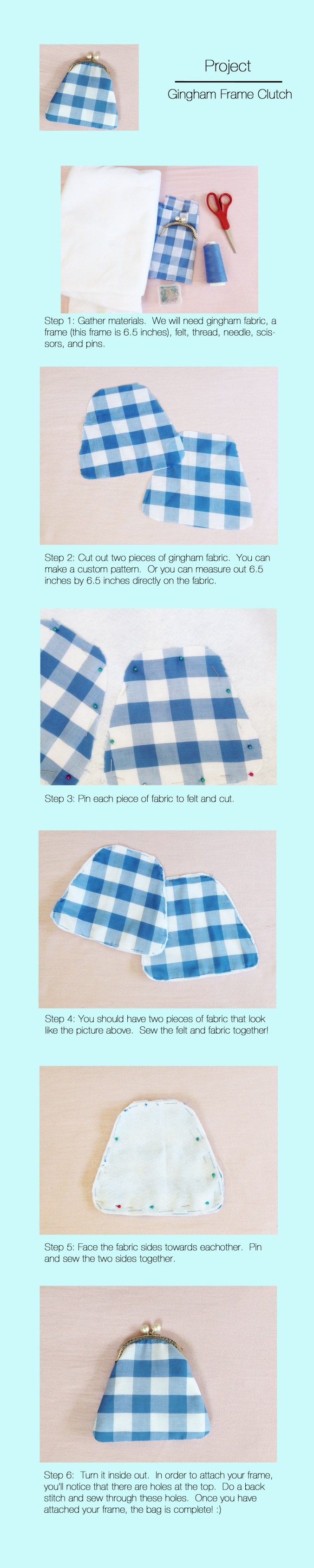 Gingham Frame Clutch