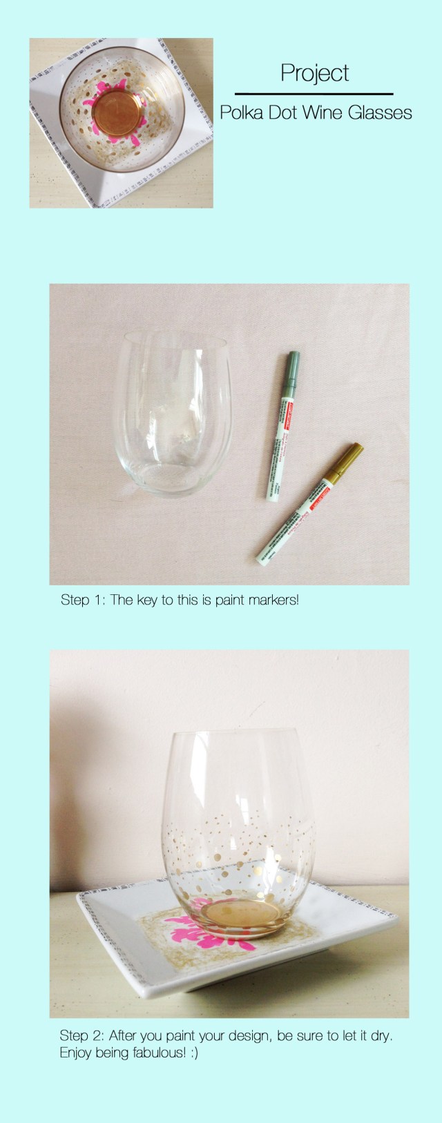 Polka Dot Wine Glasses