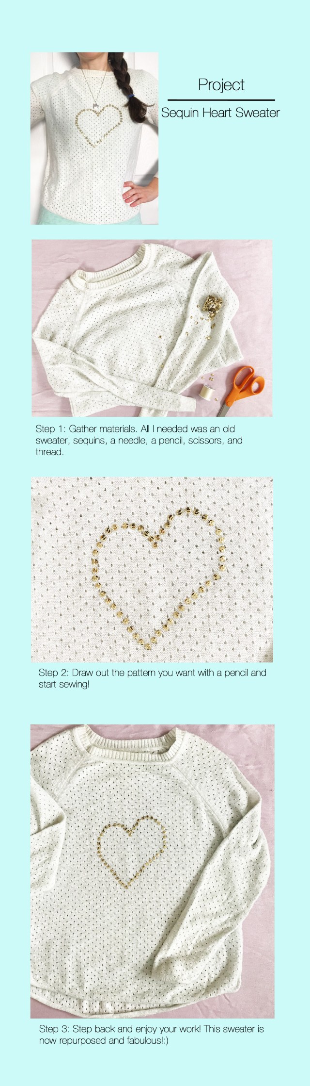 Sequin Heart Sweater